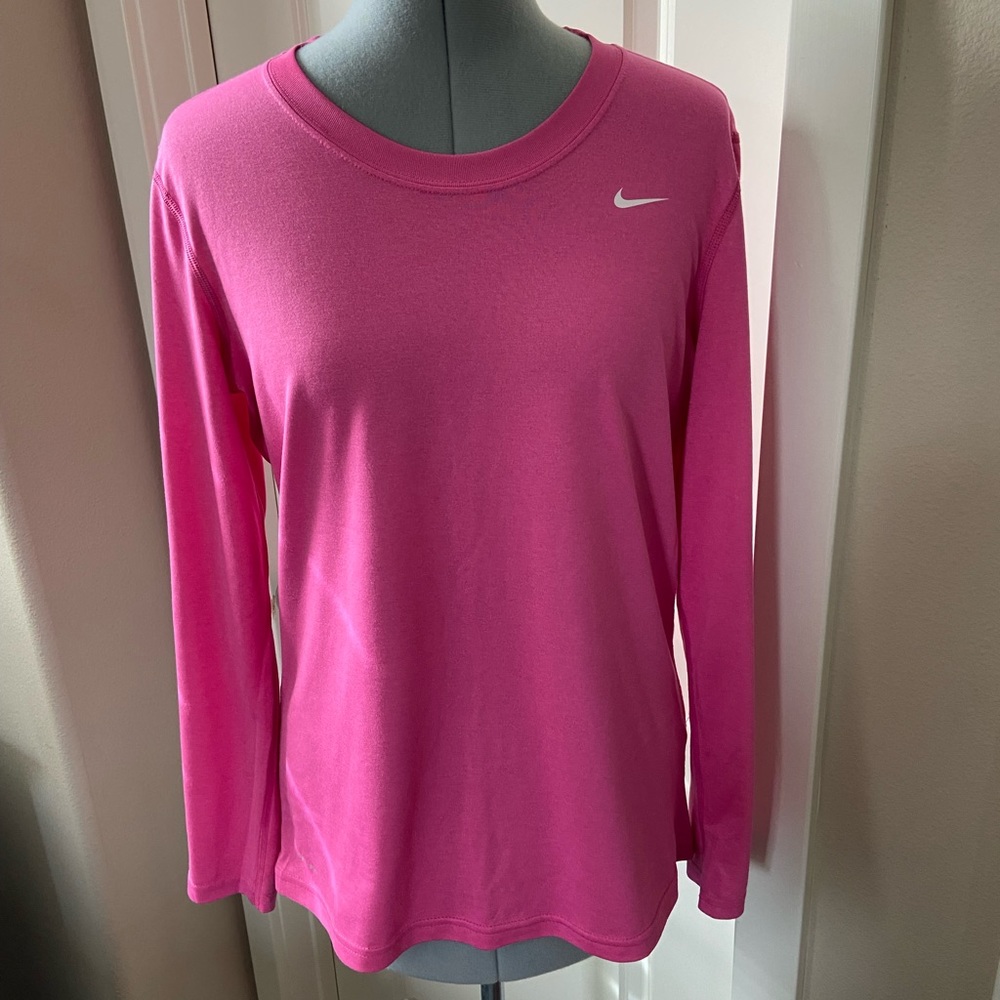 Nike Dri-Fit Long-Sleeve Top, Pink, Size M